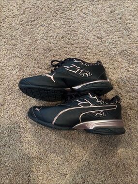 Puma Black Sneakers with Pink Accents